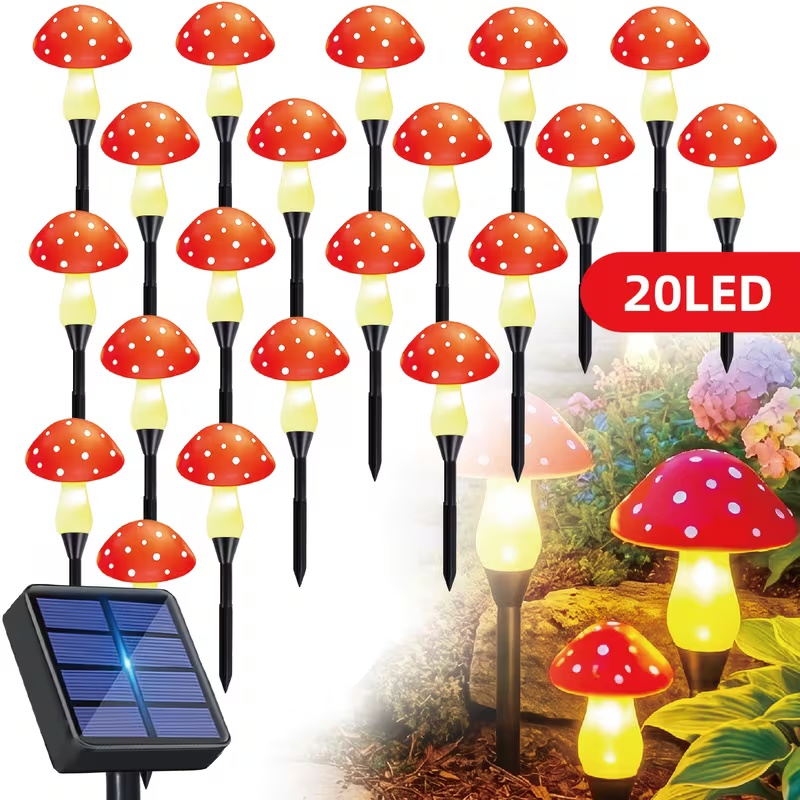 Solar-Powered LED Mushroom Lig - đánh giá và giá Outdoor Power For Wedding