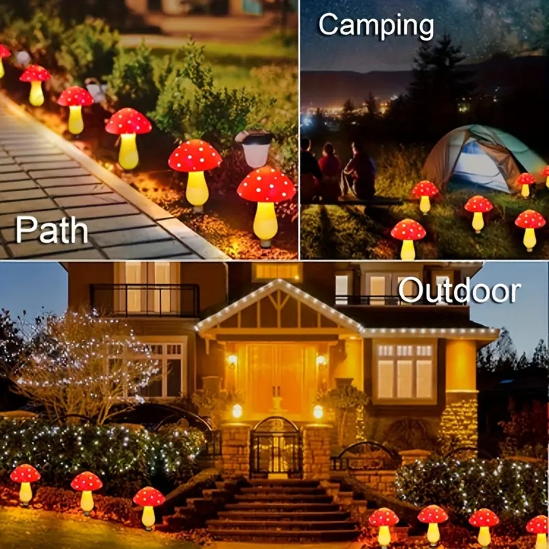 Solar-Powered LED Mushroom Lig - đánh giá và giá Outdoor Power For Wedding