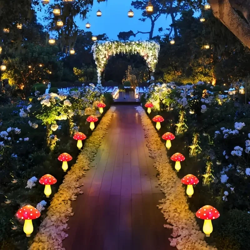 Solar-Powered LED Mushroom Lig - đánh giá và giá Outdoor Power For Wedding